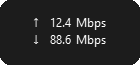 NetSpeedTray widget - up and download speeds