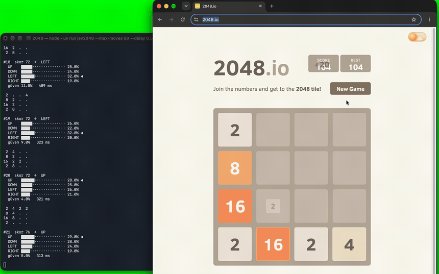 Jev 2048 oynuyor