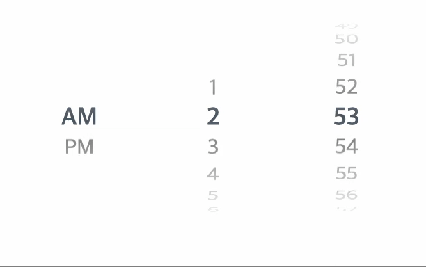 React iOS style time picker demo