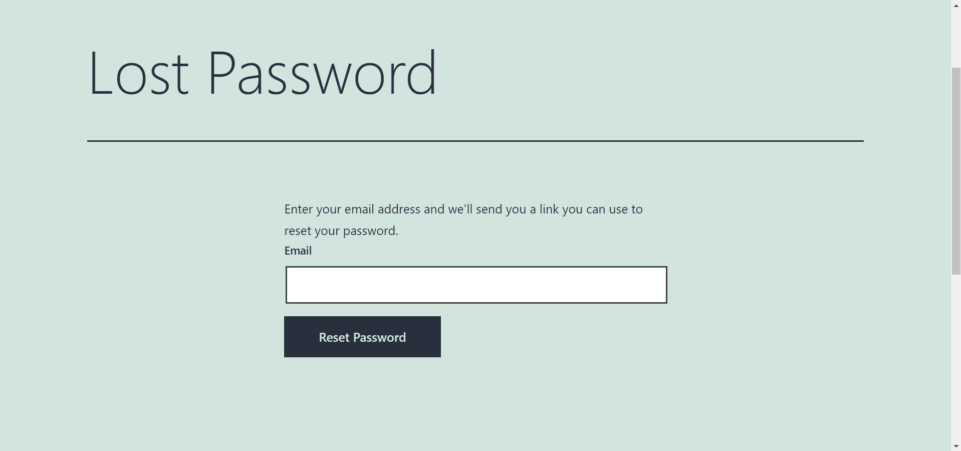 Lost Password Form