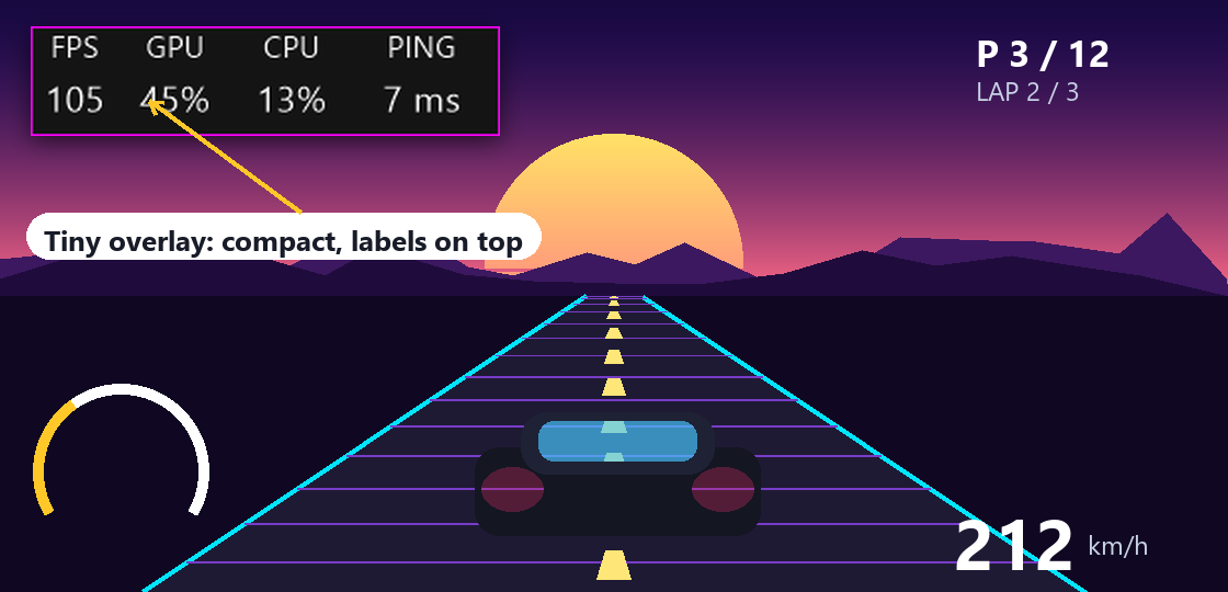Tiny overlay over a game