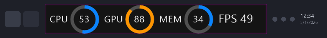 Widget with gauges