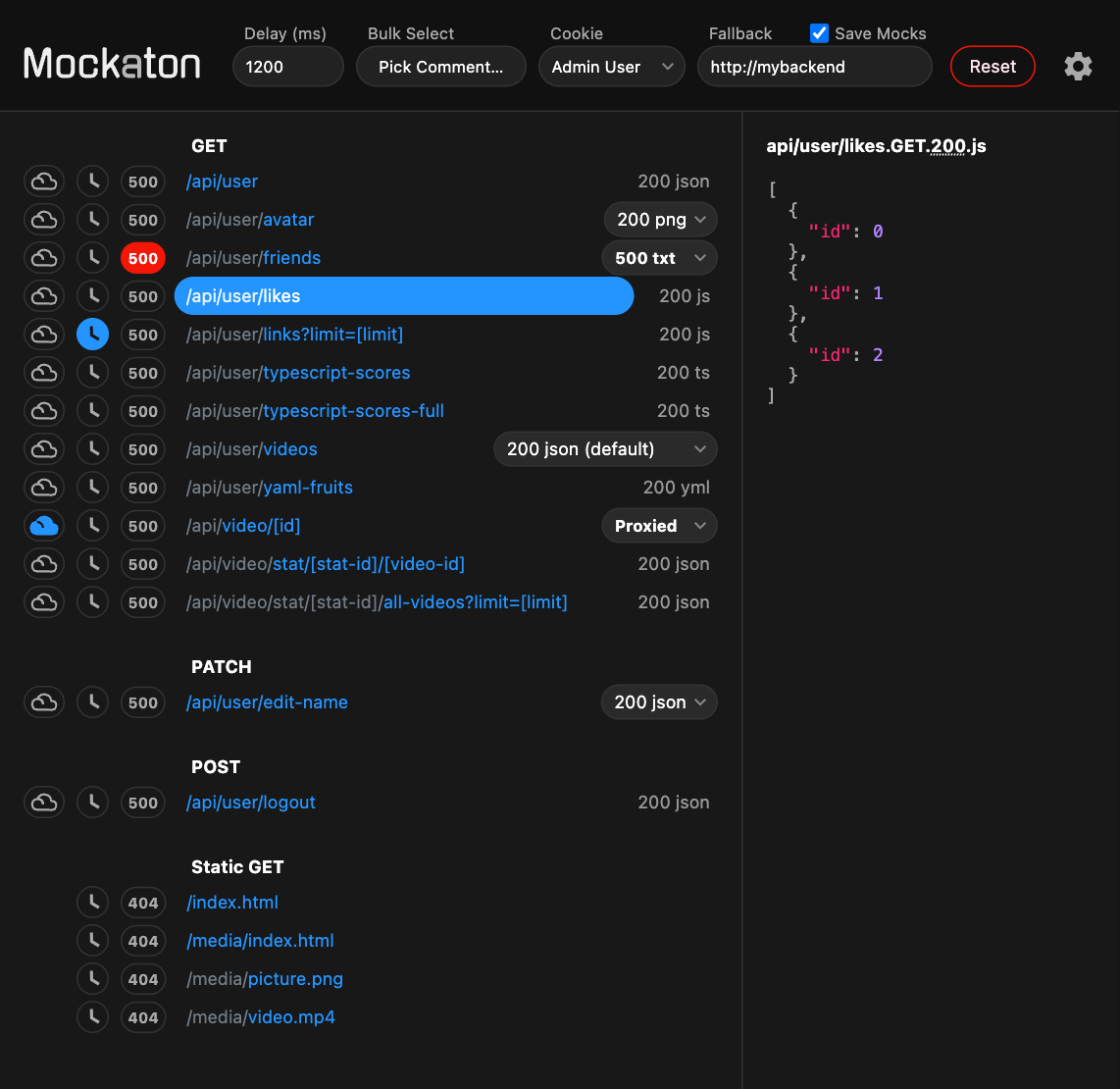 Mockaton Dashboard