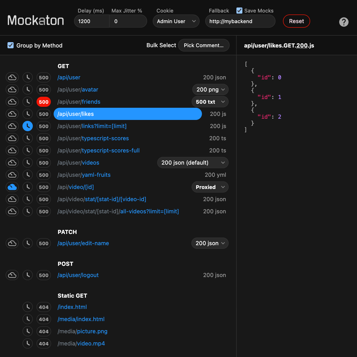 Mockaton Dashboard