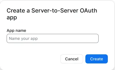 Create Server-to-Server OAuth App