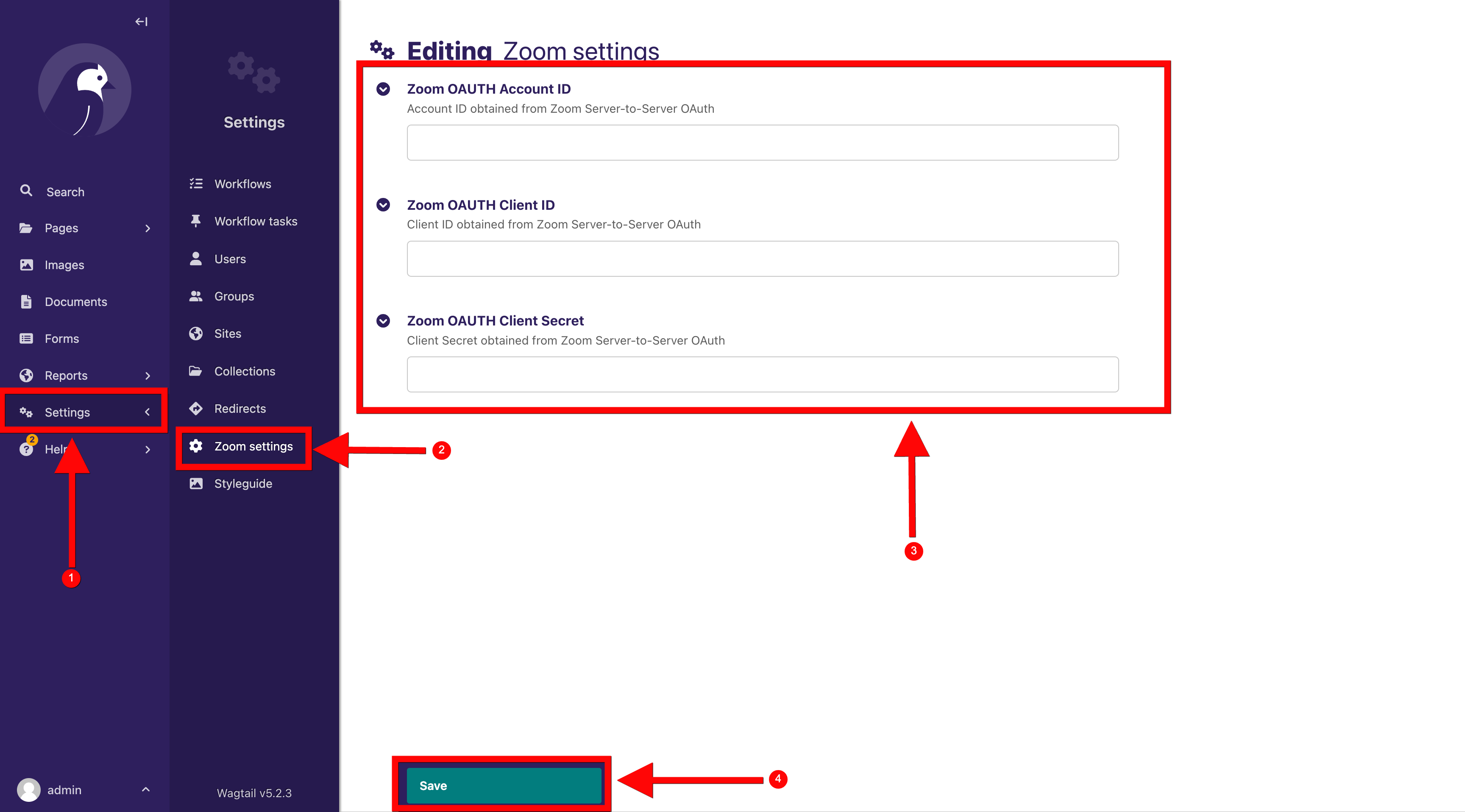 Zoom Settings Admin