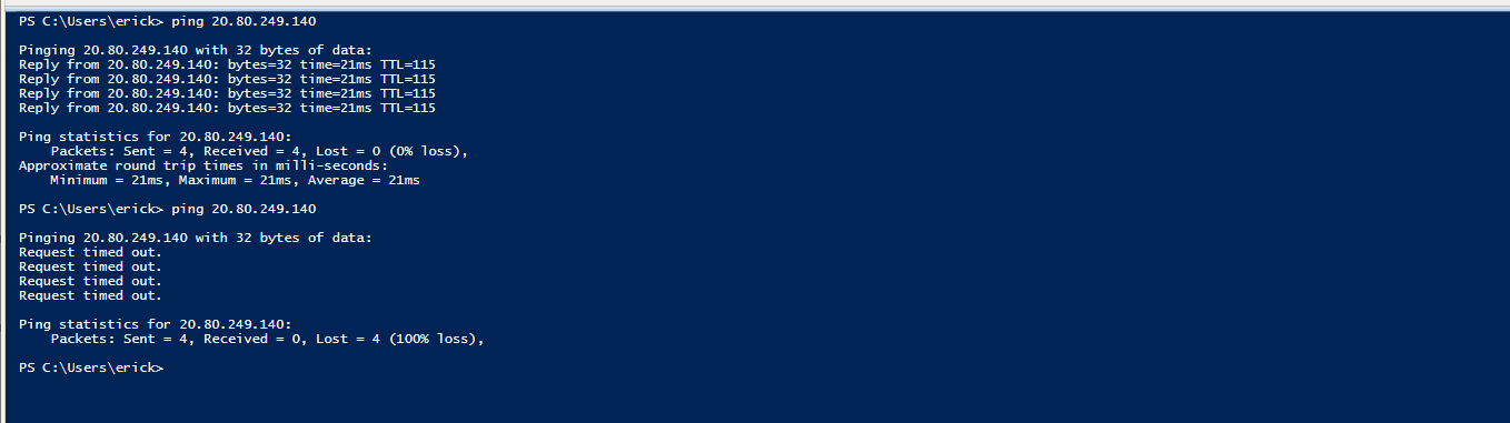 Ping After Isolation