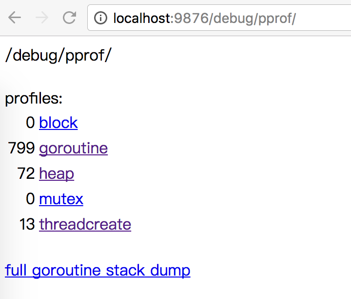 pprof page