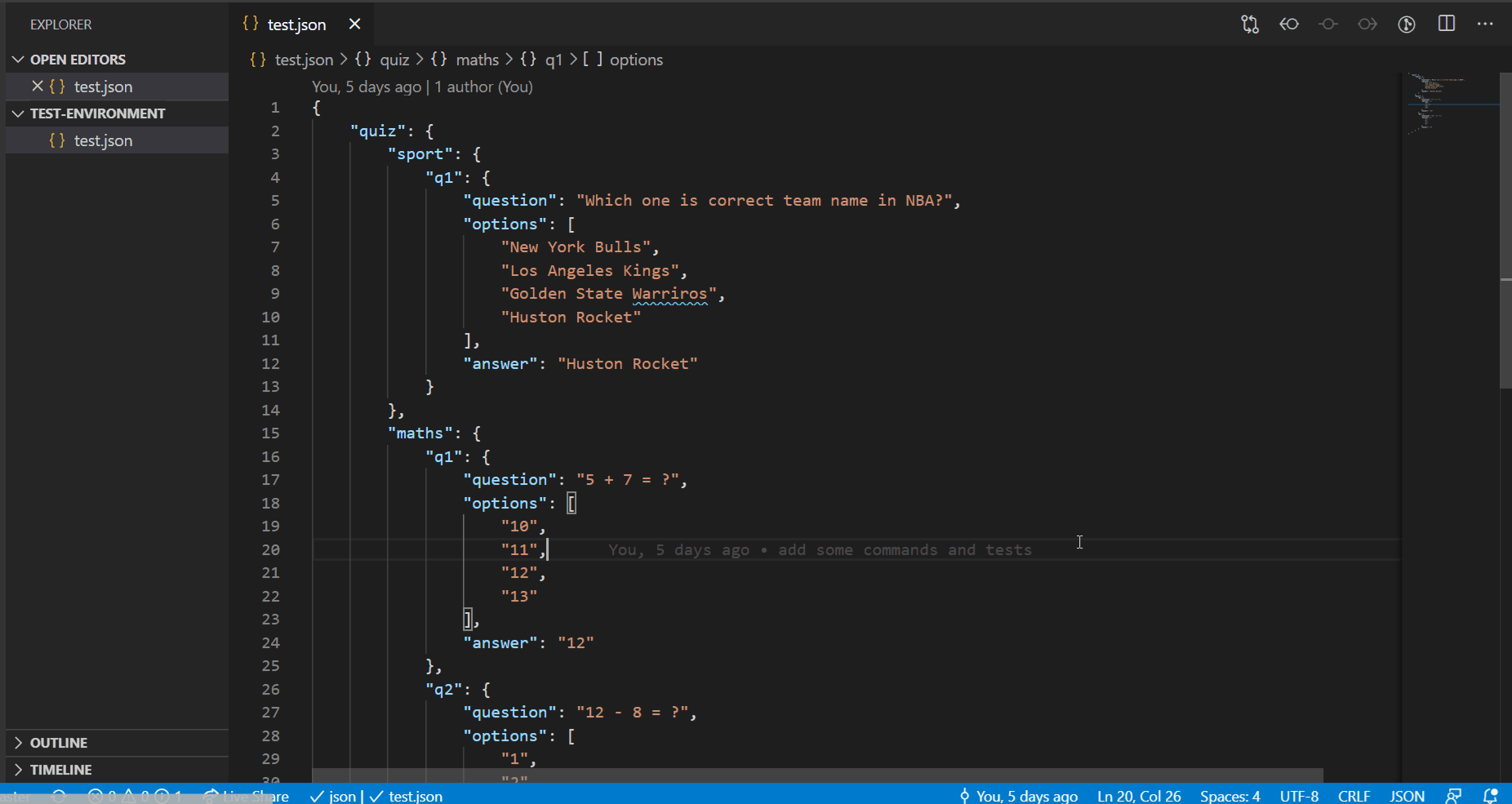 Serialize Json to file