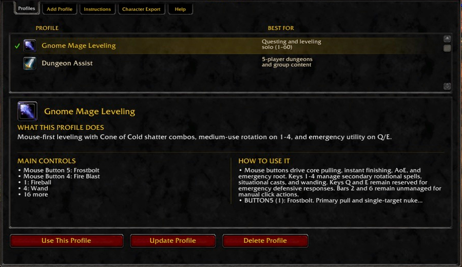 AutoMod AI Profiles showing two Mage control profiles
