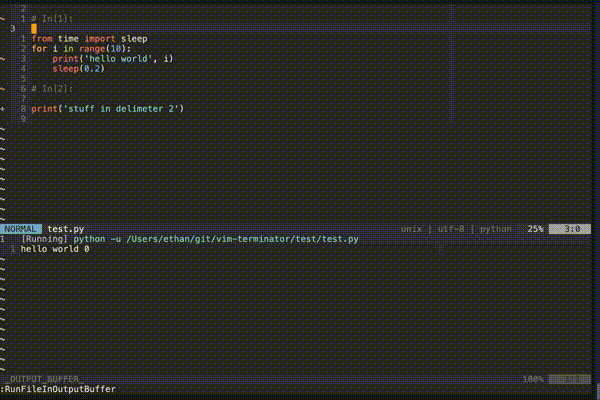 Run file in the output buffer Run current file in output buffer