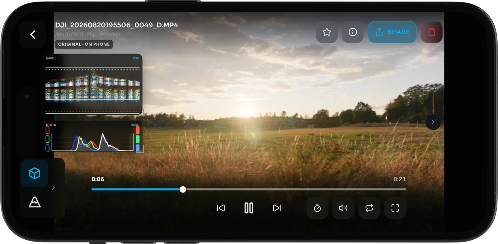 Clip playback with the full monitoring assist rail