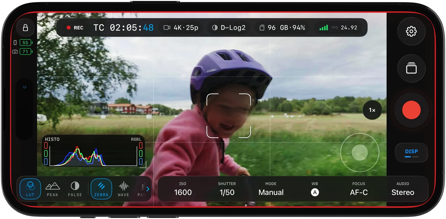 Live monitor with custom face tracking for gimbal lock-on