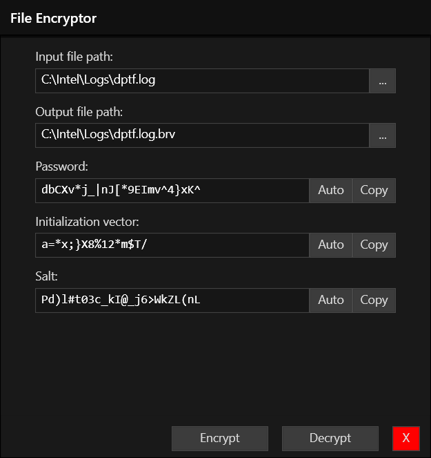 image of the File Encryptor desktop app