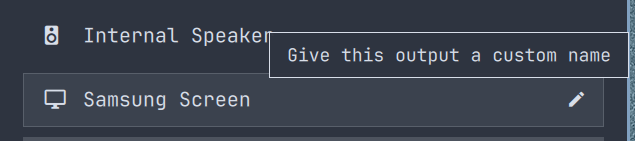 Renaming an output