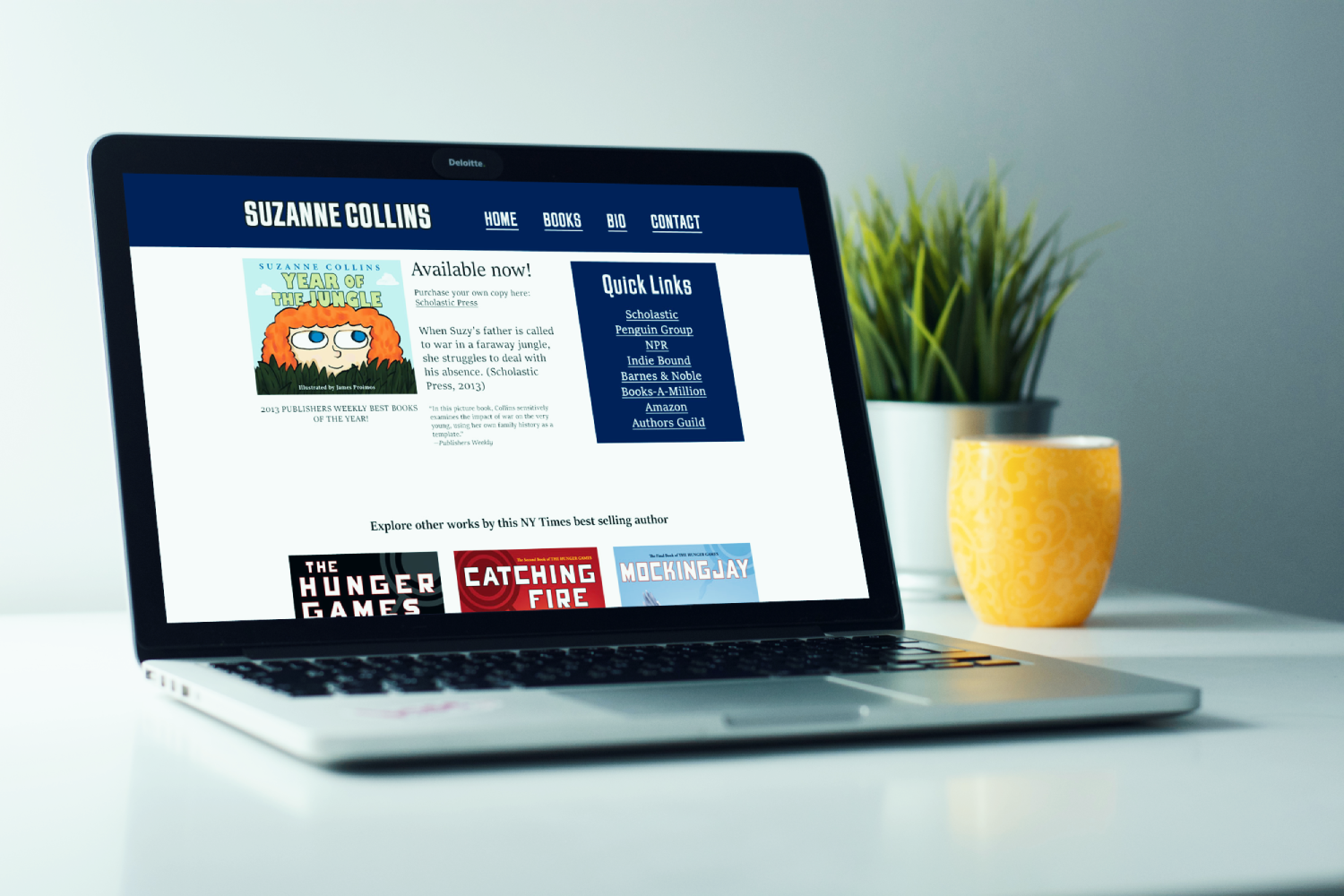 Mockup of Suzanne Collins's redesigned website