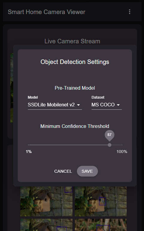 settings mobile view