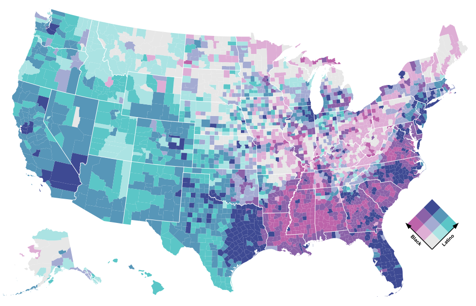 Black and Latino U.S. population shares