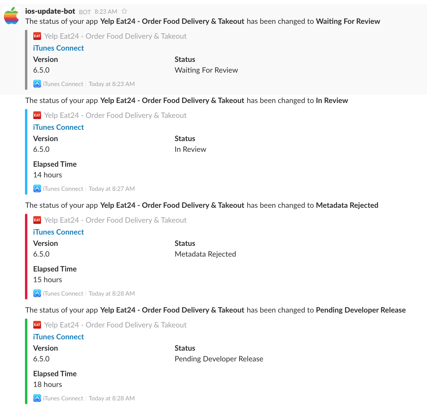 Github Danbretl App Store Connect Chime Posts App Update Info From Itunes Connect Into Slack