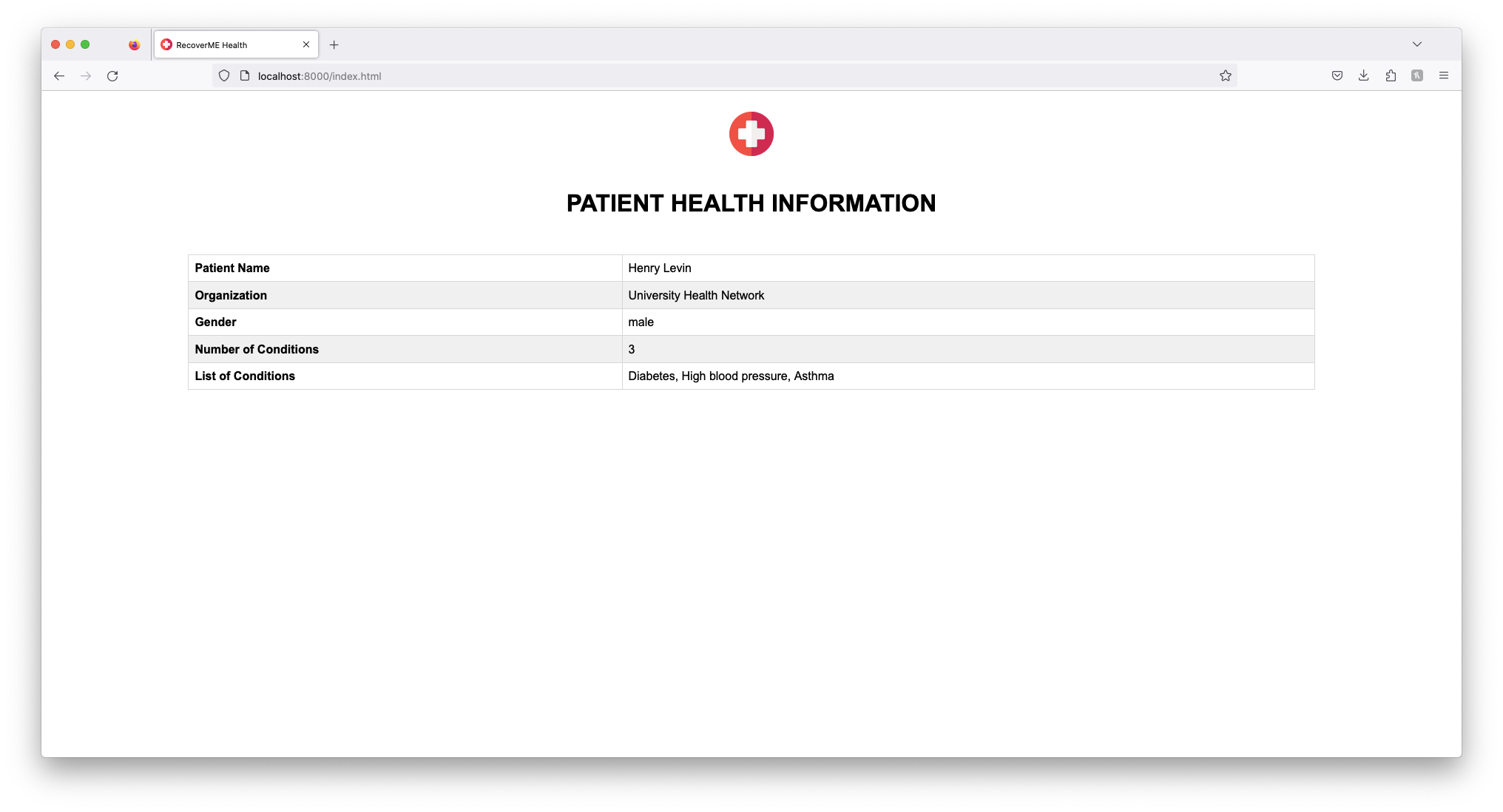 Health Information HTML Site