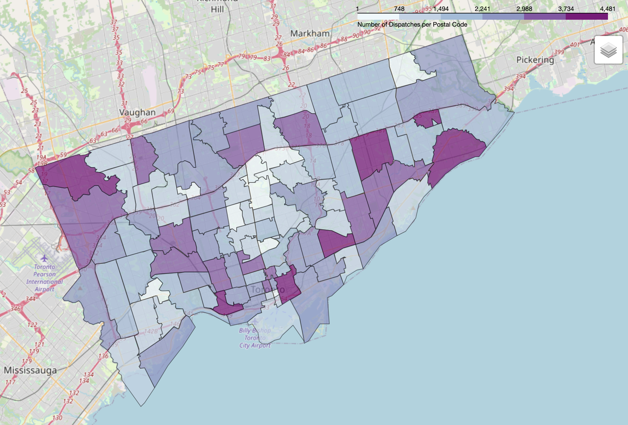 TPS Dispatch per Postal Code