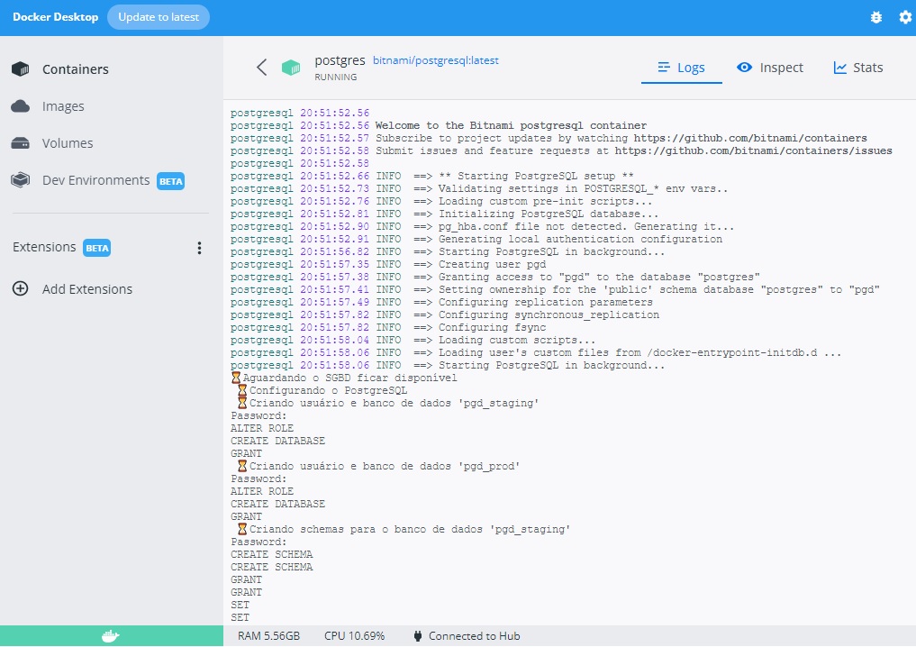 Logs do PostgreSQL