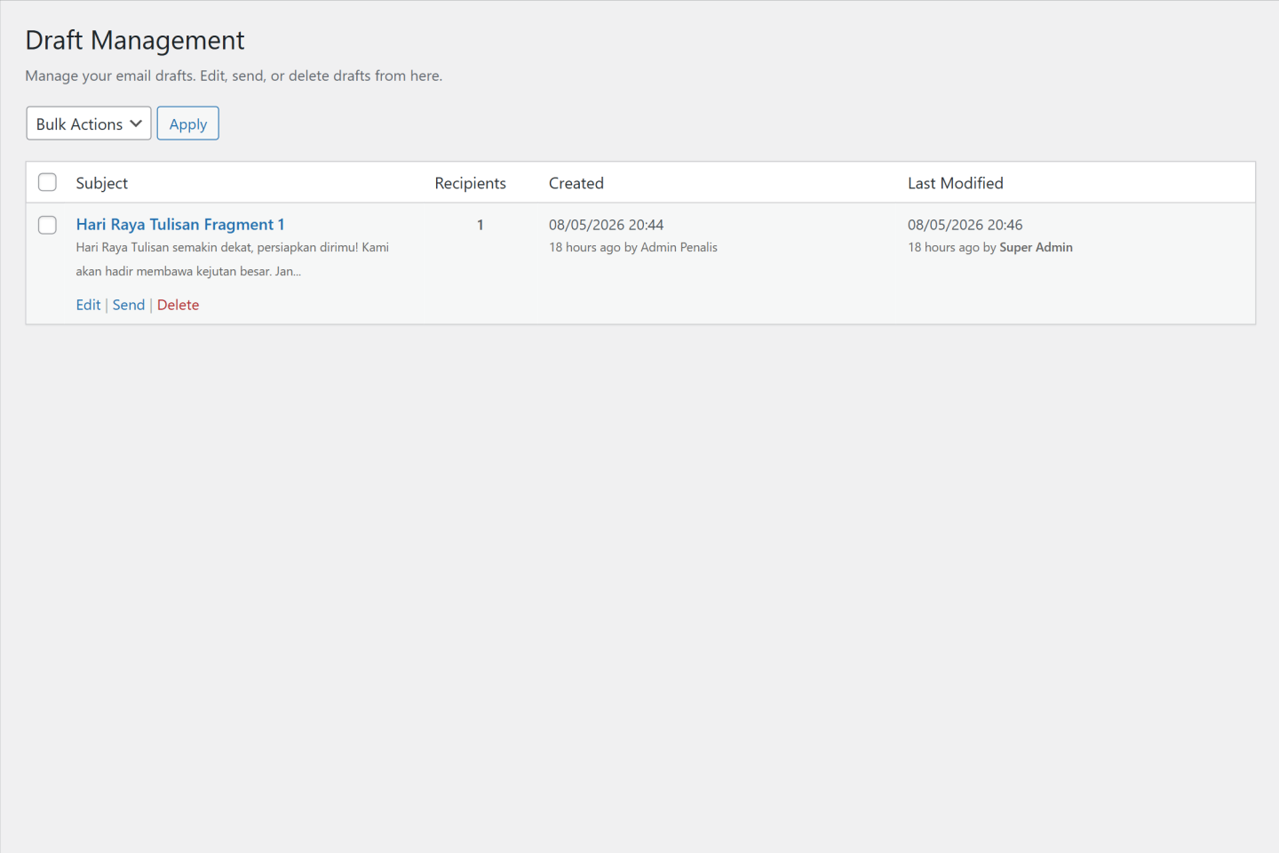 Drafts Management