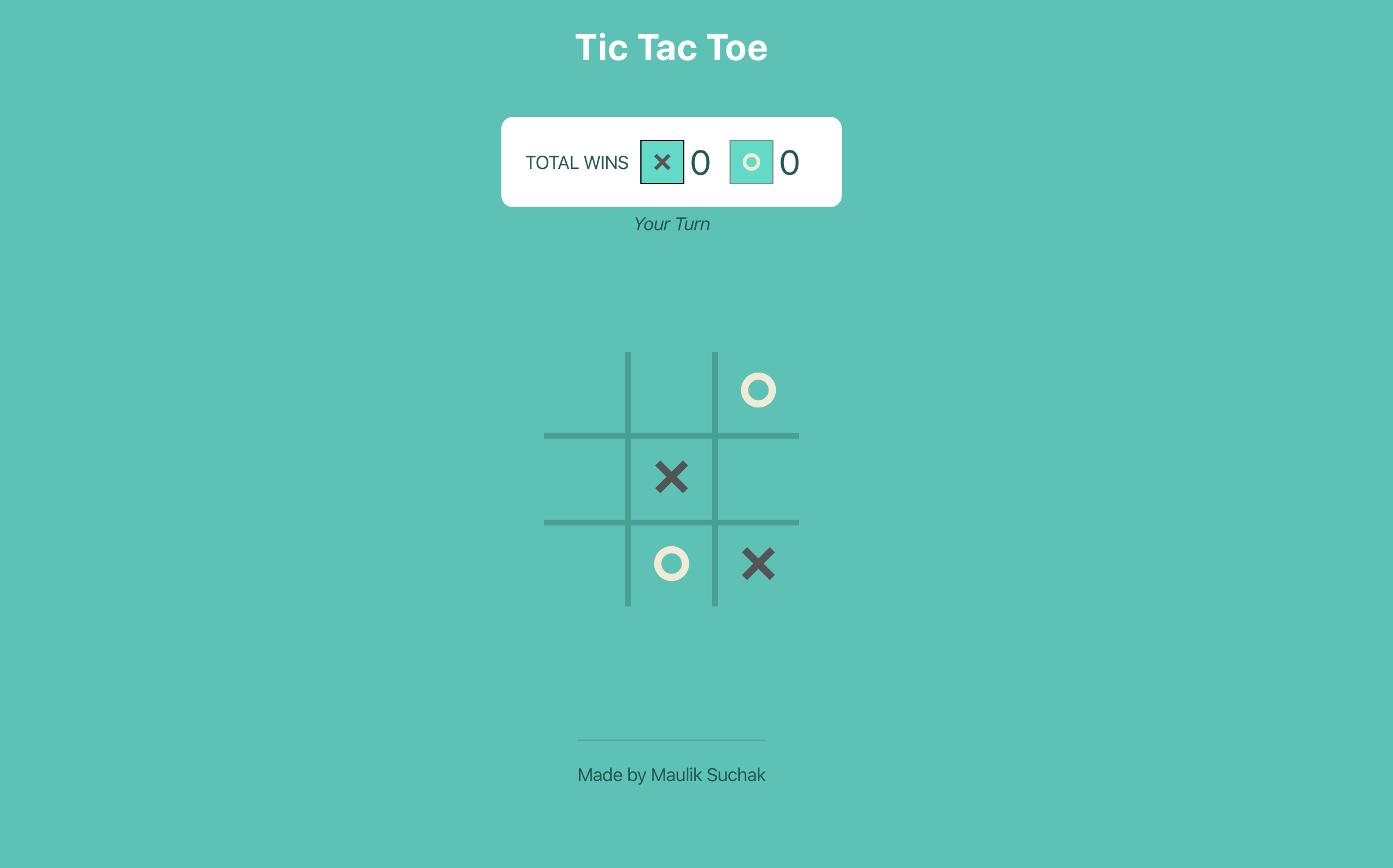 Tic Tac Toe HomePage