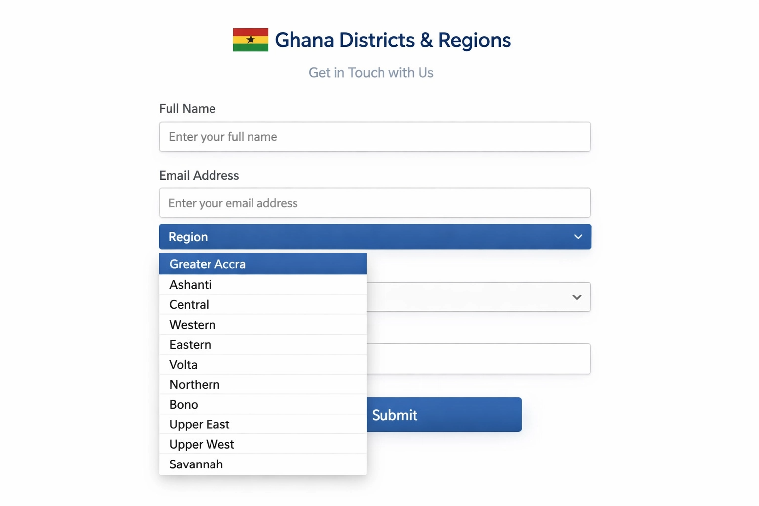 Ghana dropdowns inside a CF7 form