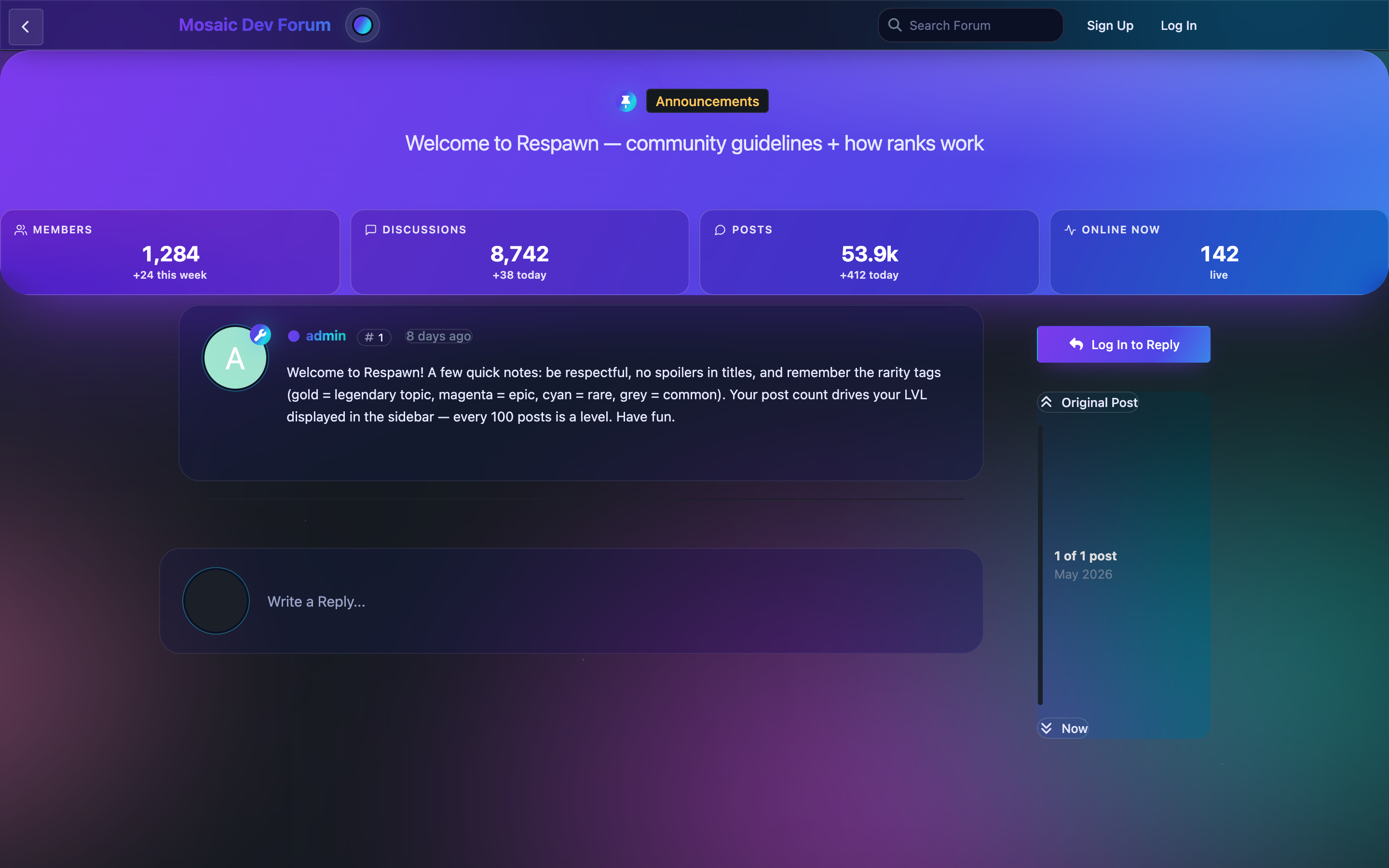 Discussion view