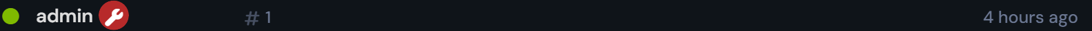 Post header showing the # 1 chip between the author name and the timestamp