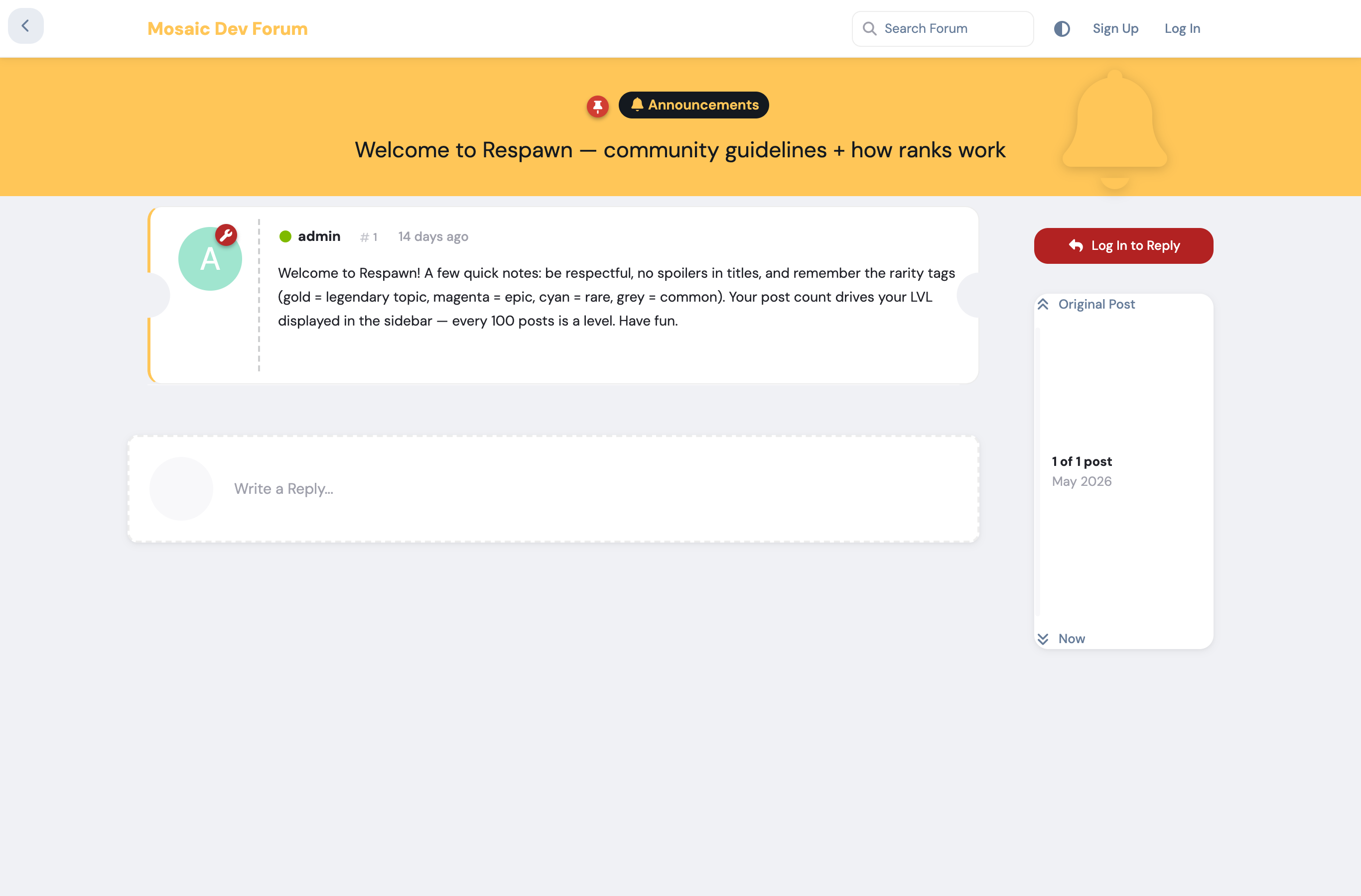Discussion page in light mode