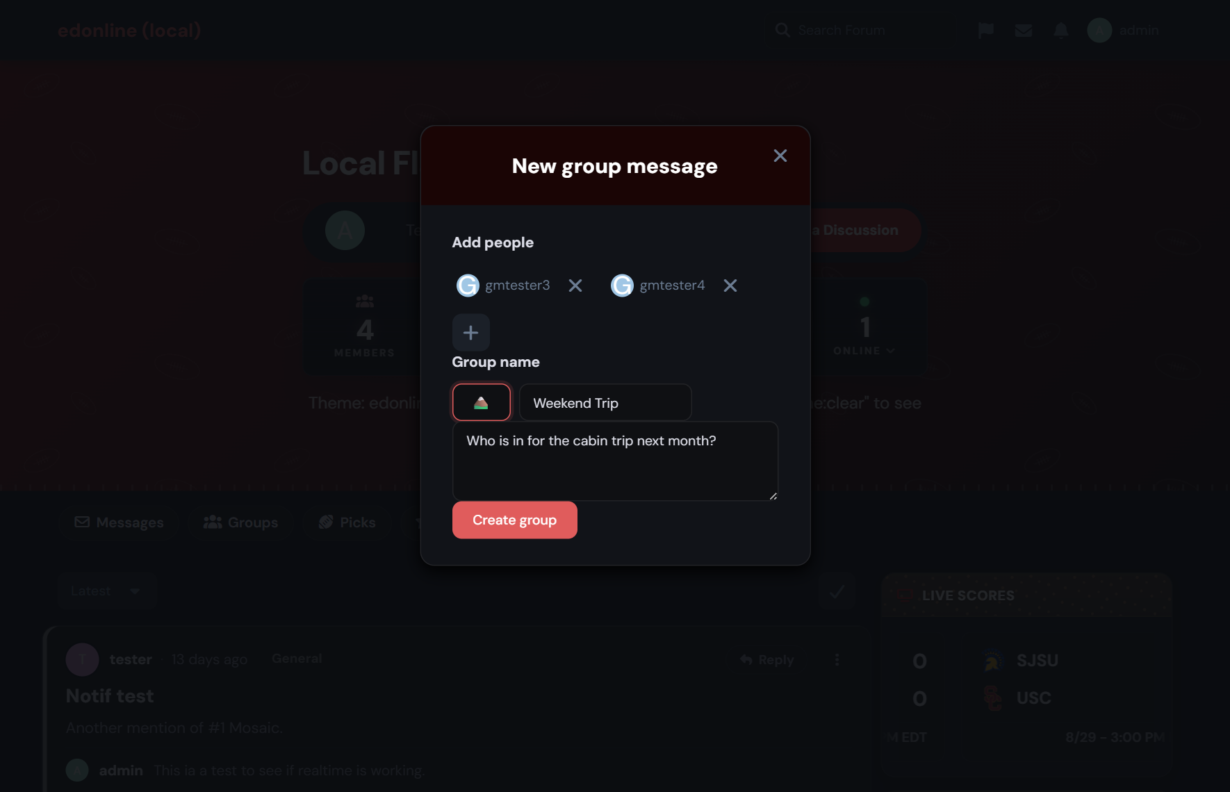 The new group message composer