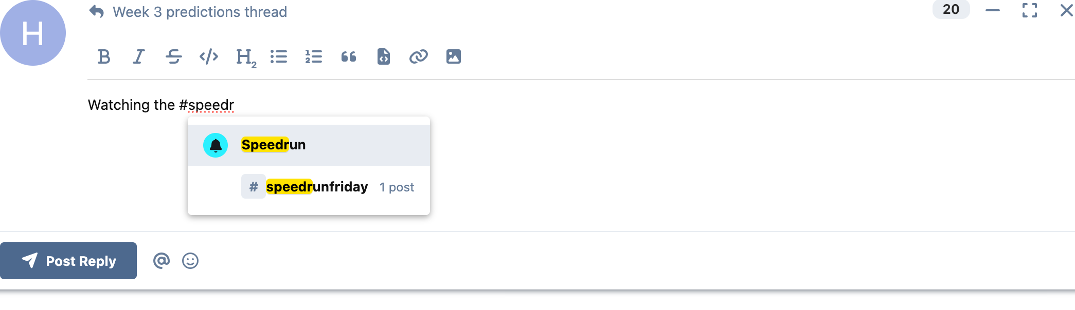 One dropdown offering a tag and a hashtag together