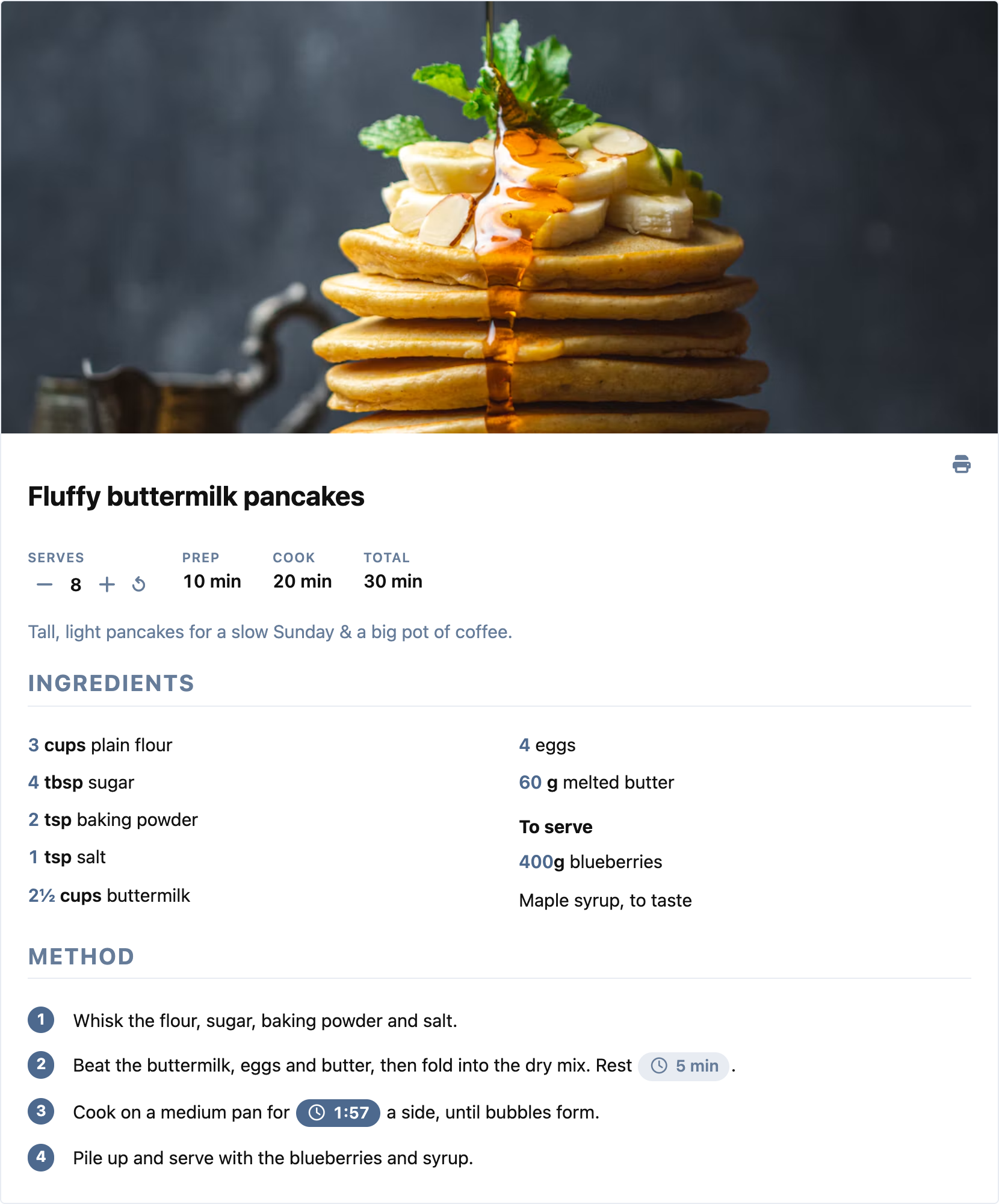 Doubled to 8 servings with a timer running