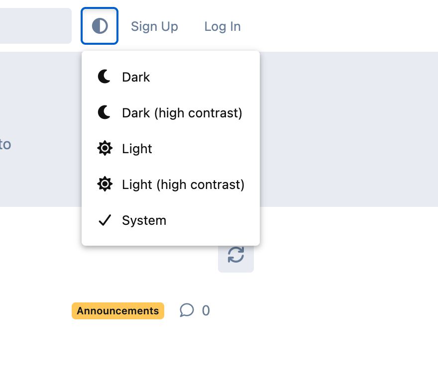 Desktop dropdown