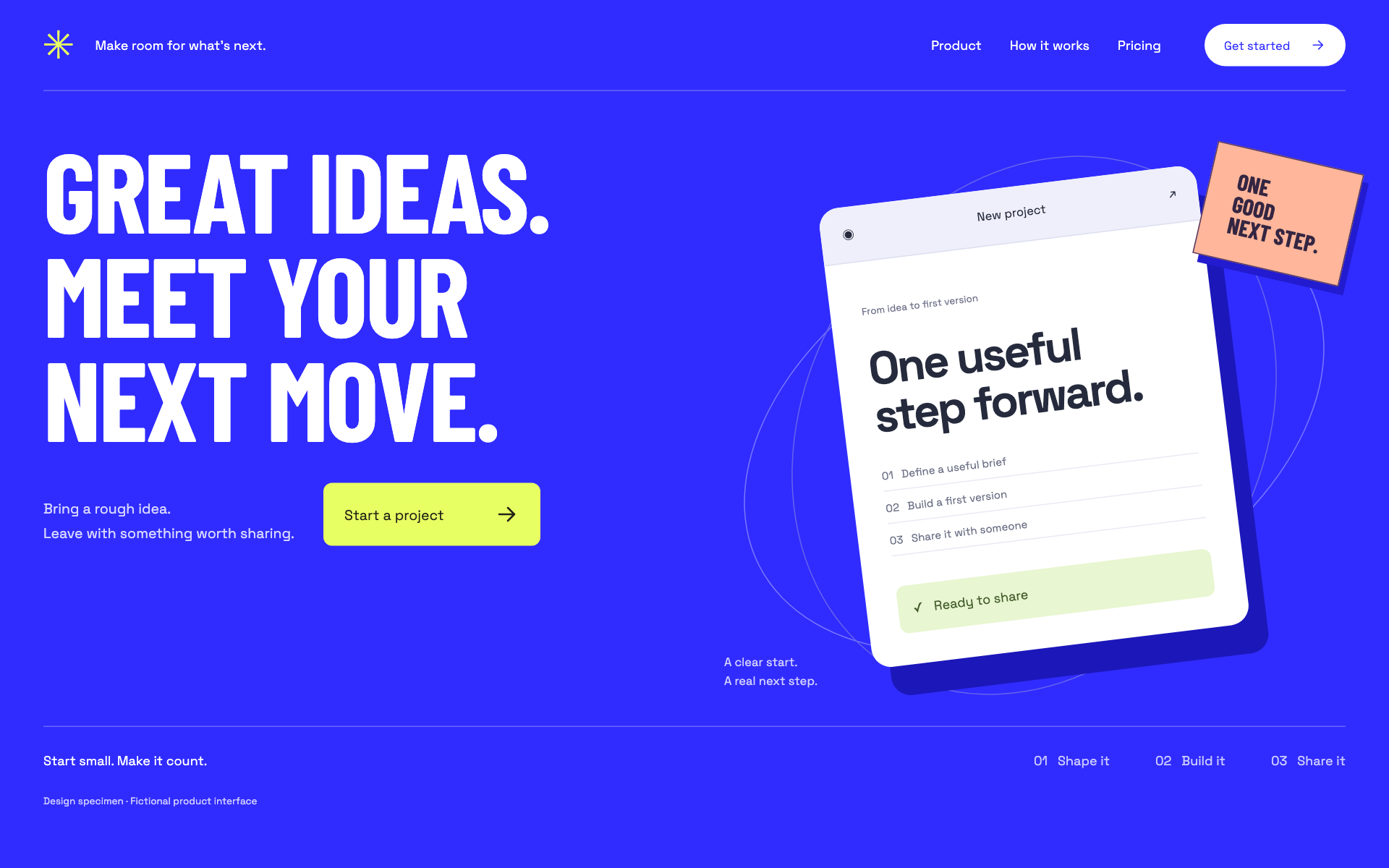 Bold Launch design system specimen