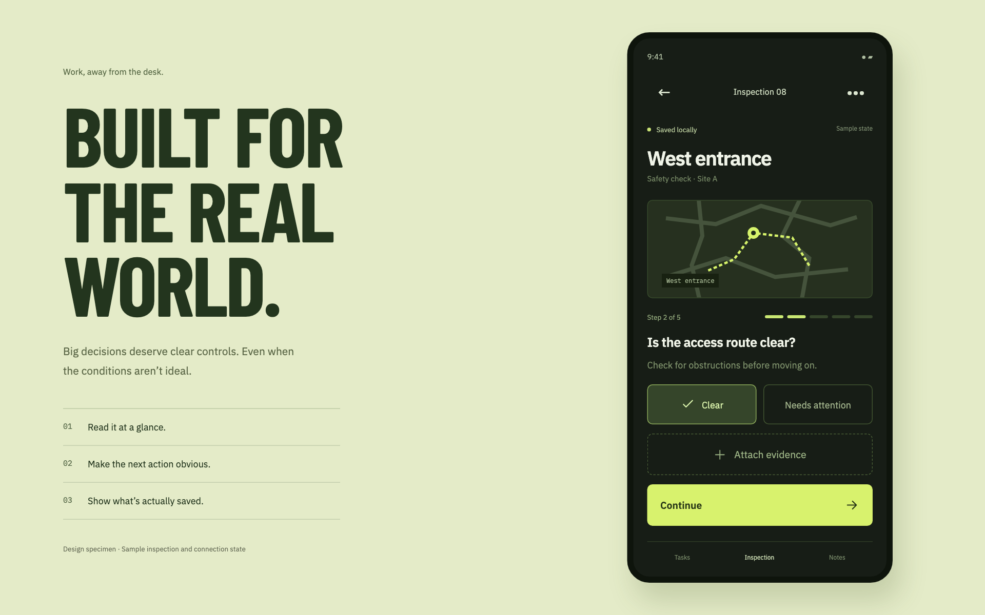 Field Companion design system specimen