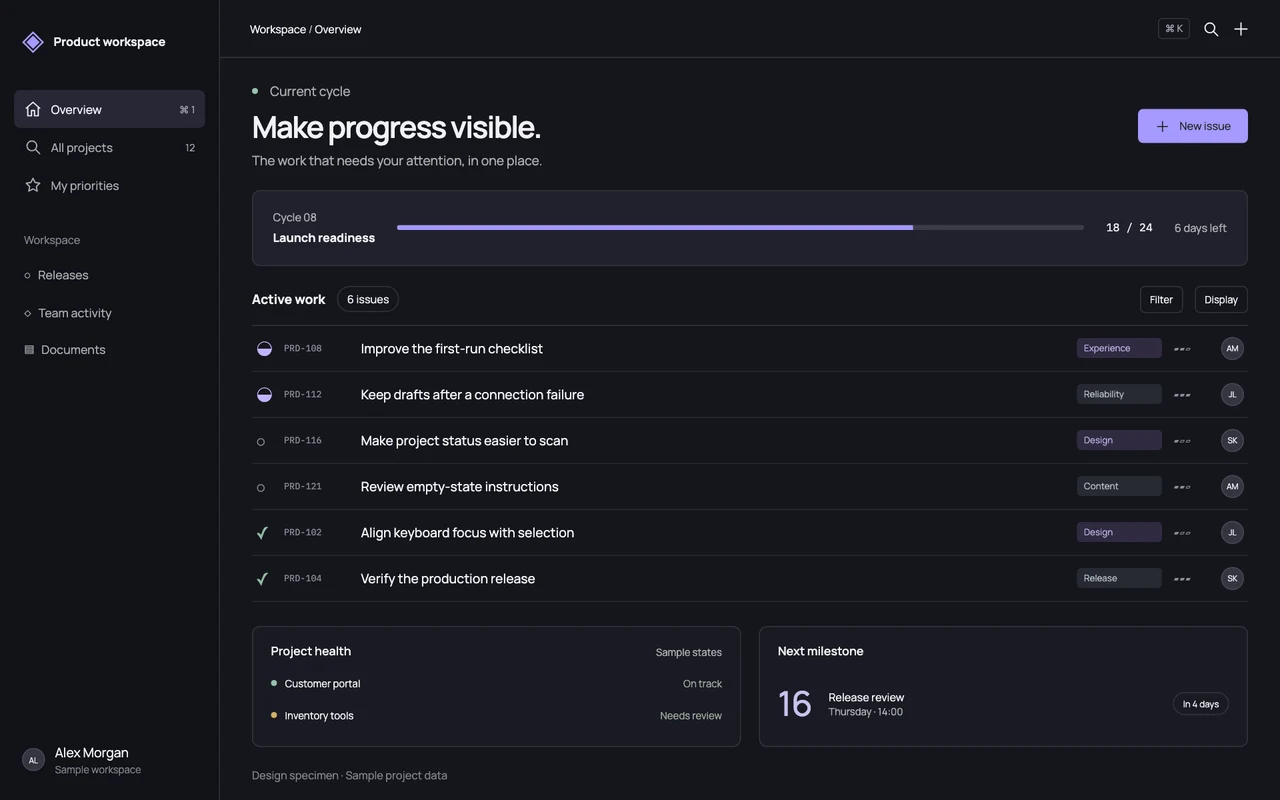 Precision Console design specimen