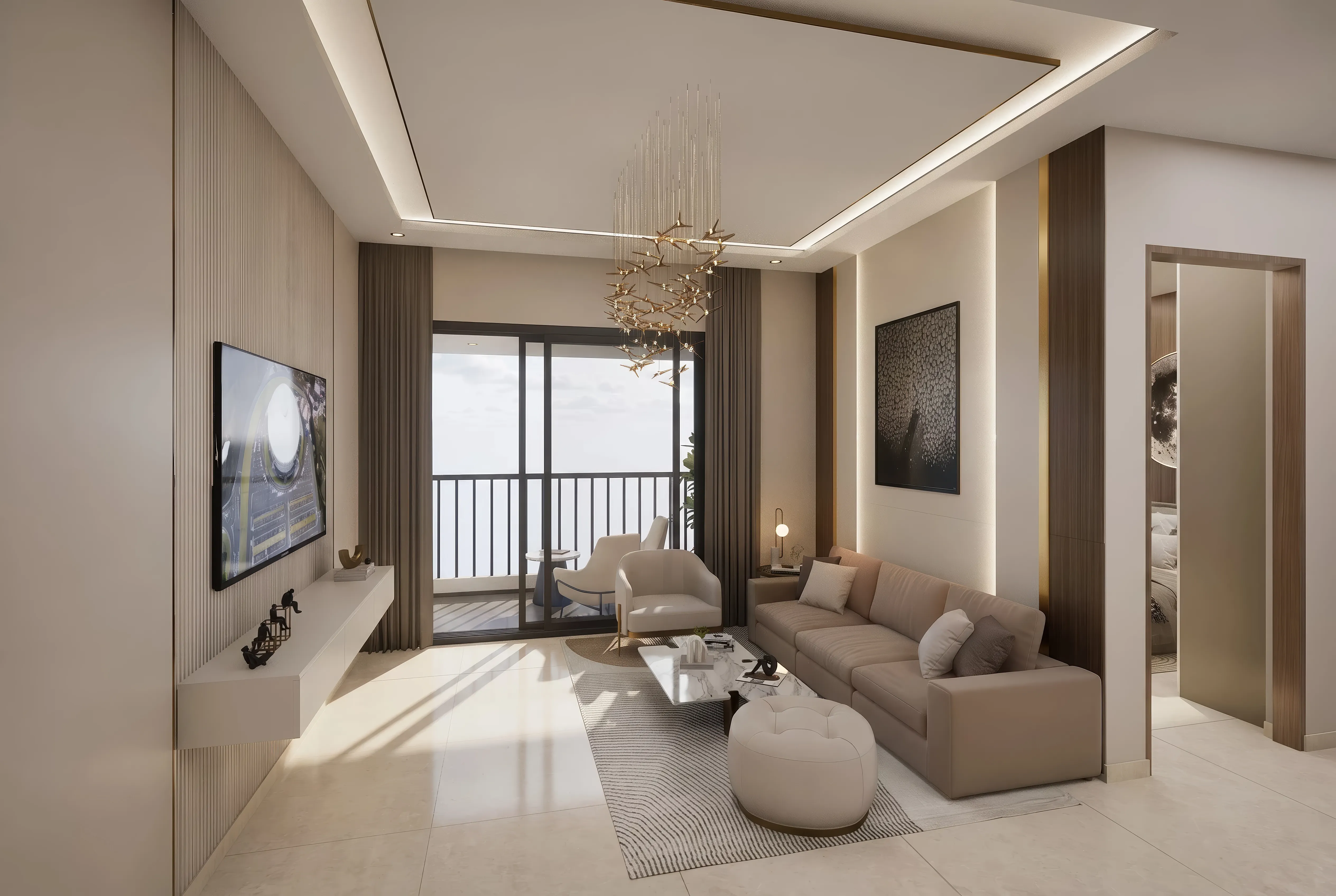 Legacy Ekam Lounge Area with Balcony Access