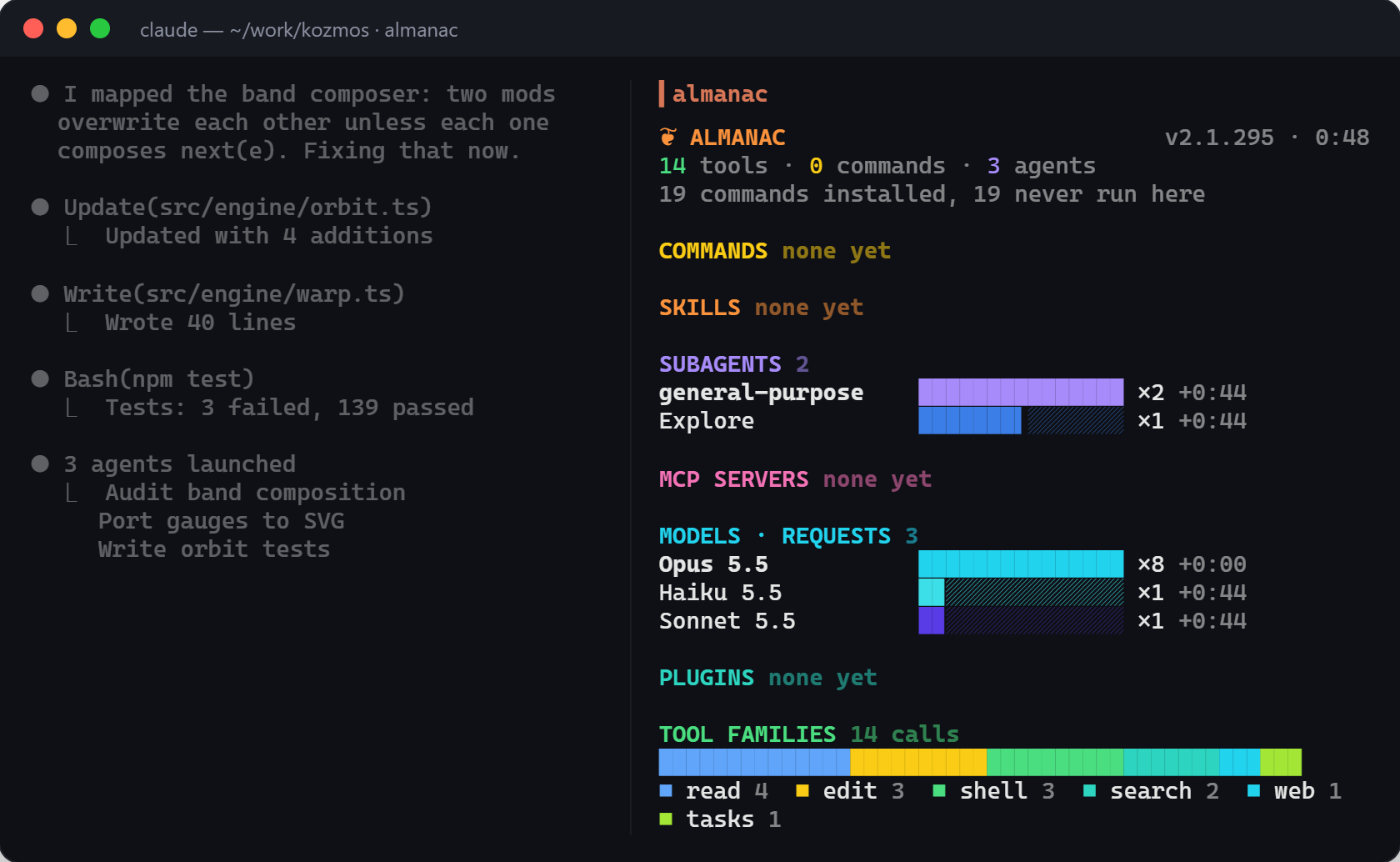 almanac in the terminal