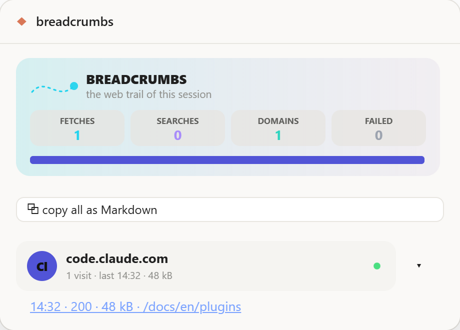 breadcrumbs in the desktop app