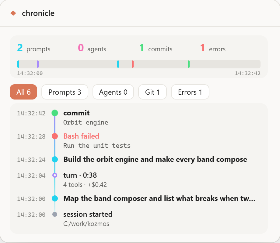 chronicle in the desktop app