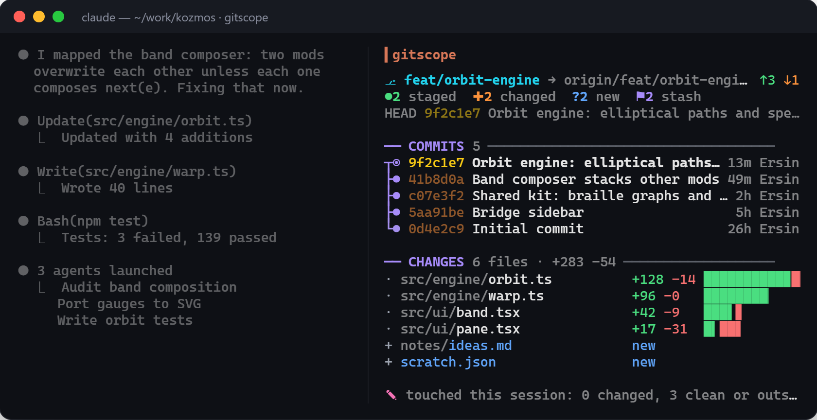 gitscope in the terminal