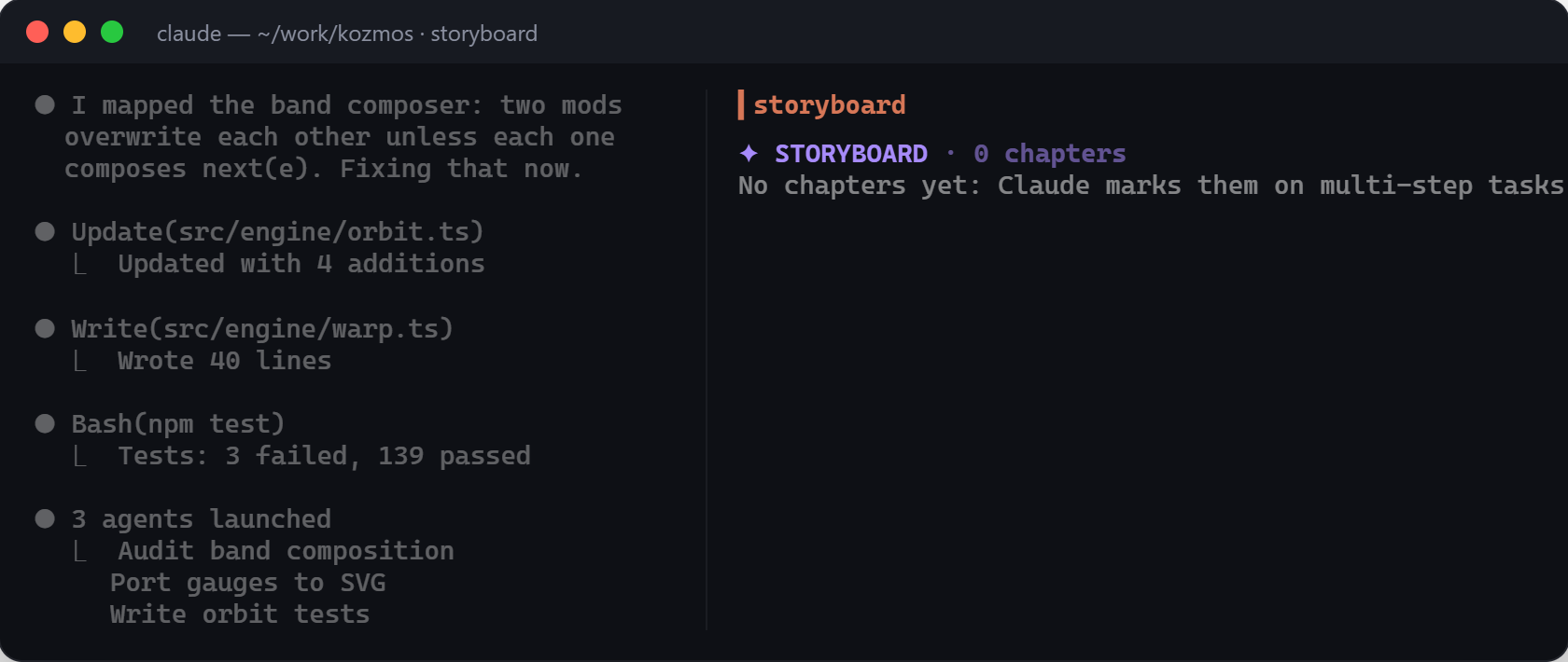 storyboard in the terminal