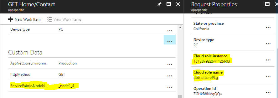 Context fields for guest containers as shown on application insights portal