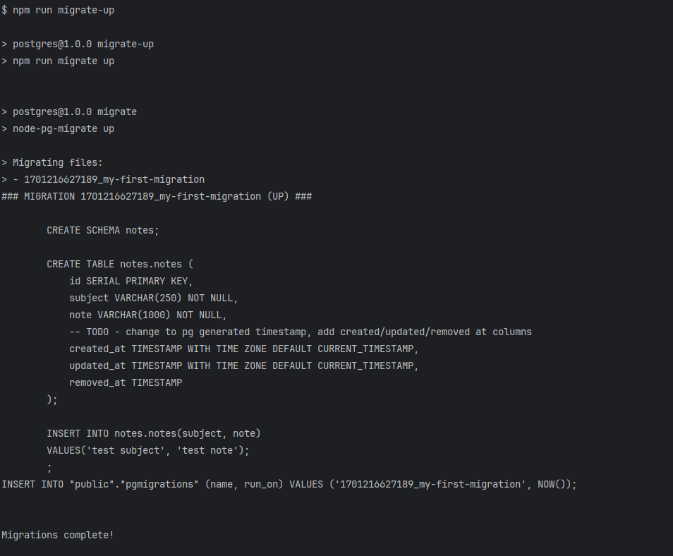 Database migrations