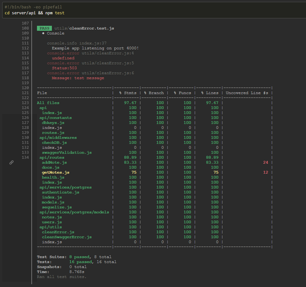 API unit tests