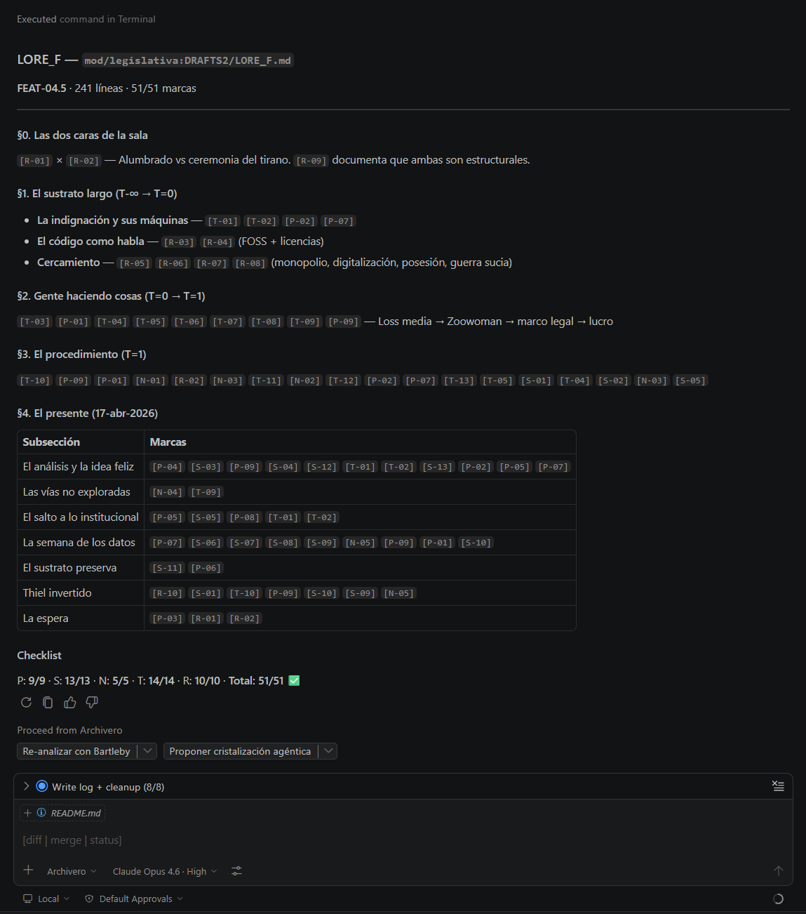 Lore DB — agregados de LORE_F