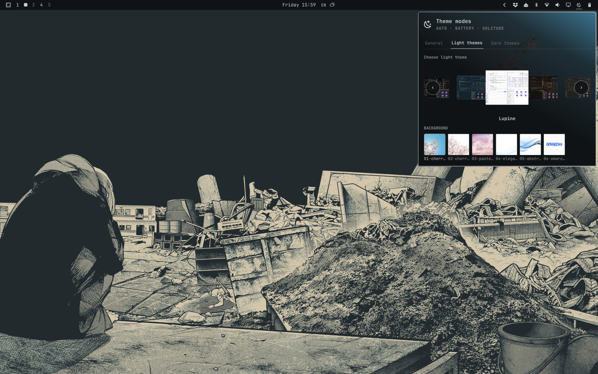 Light theme picker with backgrounds